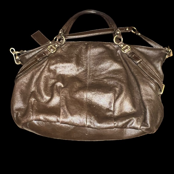 COACH Madison Sophia Chocolate Brown Hobo Purse with Bag cover - Picture 4 of 13